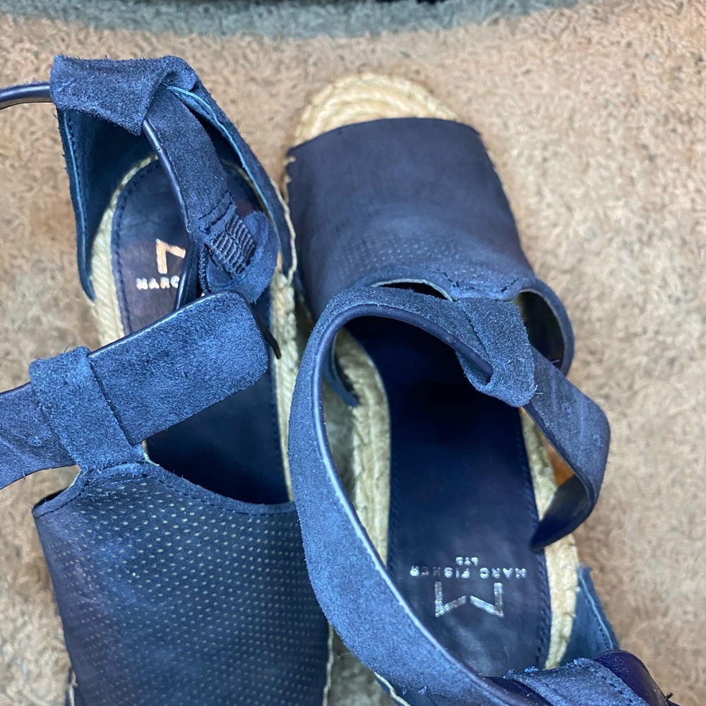 Marc Fisher Blue Wedge Sandals